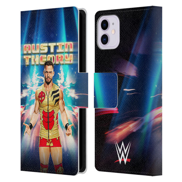 WWE Austin Theory Portrait Leather Book Wallet Case Cover For Apple iPhone 11