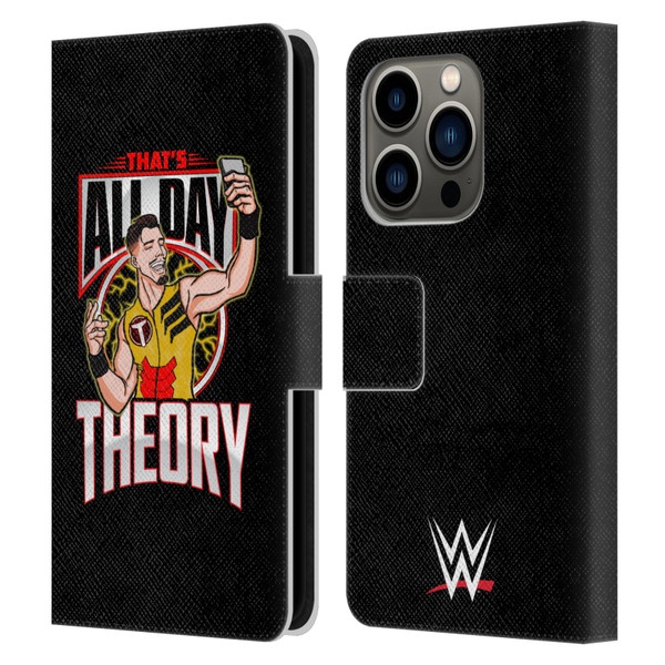 WWE Austin Theory All Day Theory Leather Book Wallet Case Cover For Apple iPhone 14 Pro