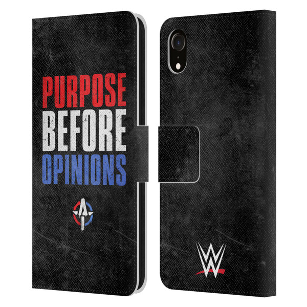 WWE Austin Theory Purpose Before Opinions Leather Book Wallet Case Cover For Apple iPhone XR