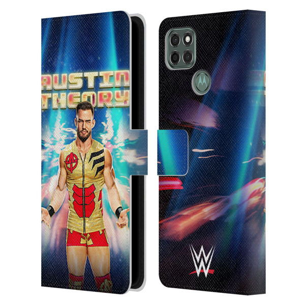 WWE Austin Theory Portrait Leather Book Wallet Case Cover For Motorola Moto G9 Power