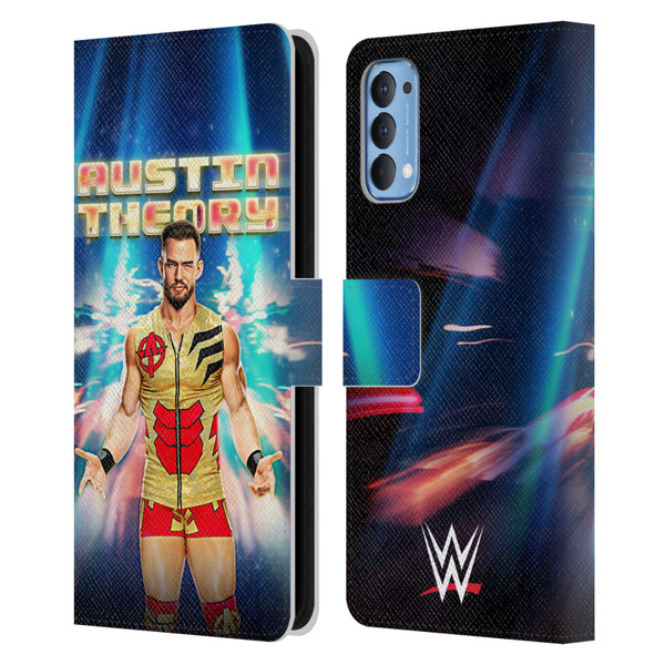 WWE Austin Theory Portrait Leather Book Wallet Case Cover For OPPO Reno 4 5G