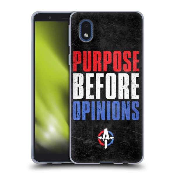 WWE Austin Theory Purpose Before Opinions Soft Gel Case for Samsung Galaxy A01 Core (2020)