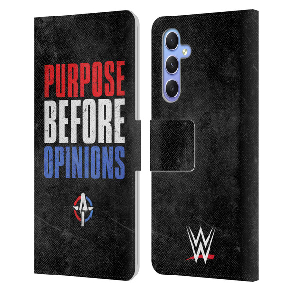WWE Austin Theory Purpose Before Opinions Leather Book Wallet Case Cover For Samsung Galaxy A34 5G