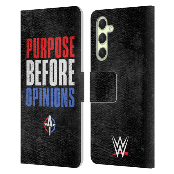 WWE Austin Theory Purpose Before Opinions Leather Book Wallet Case Cover For Samsung Galaxy A54 5G