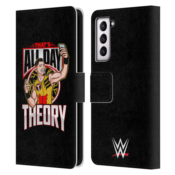 WWE Austin Theory All Day Theory Leather Book Wallet Case Cover For Samsung Galaxy S21 5G
