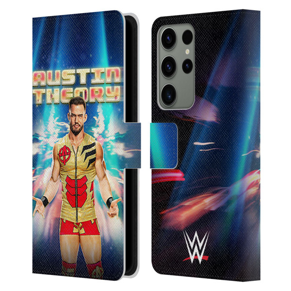 WWE Austin Theory Portrait Leather Book Wallet Case Cover For Samsung Galaxy S23 Ultra 5G
