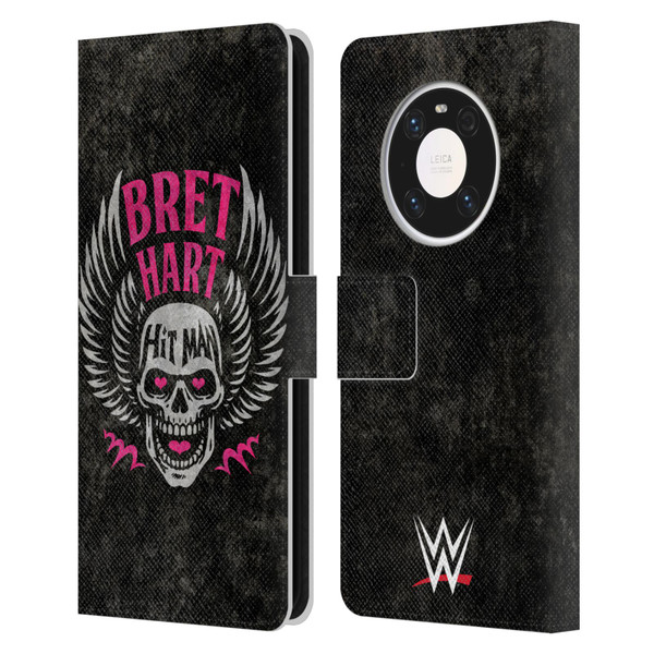 WWE Bret Hart Hitman Skull Leather Book Wallet Case Cover For Huawei Mate 40 Pro 5G