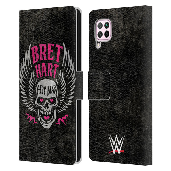 WWE Bret Hart Hitman Skull Leather Book Wallet Case Cover For Huawei Nova 6 SE / P40 Lite