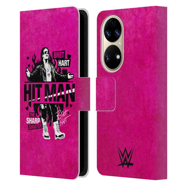 WWE Bret Hart Hitman Leather Book Wallet Case Cover For Huawei P50