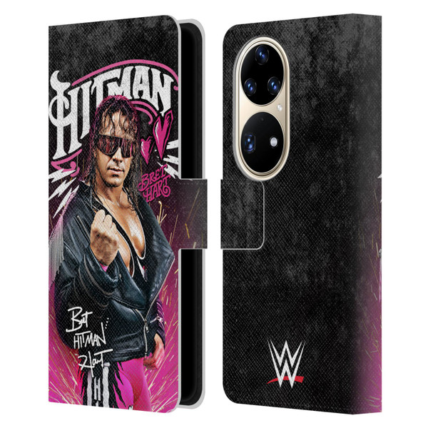 WWE Bret Hart Hitman Graphics Leather Book Wallet Case Cover For Huawei P50 Pro