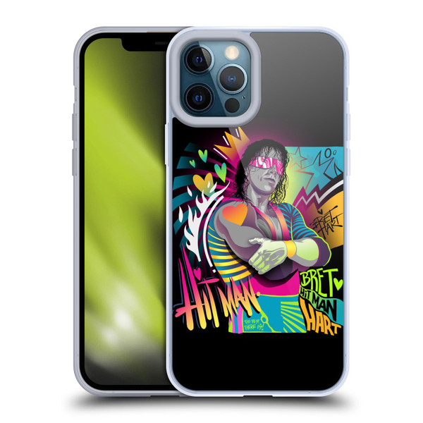 WWE Bret Hart Neon Art Soft Gel Case for Apple iPhone 12 Pro Max
