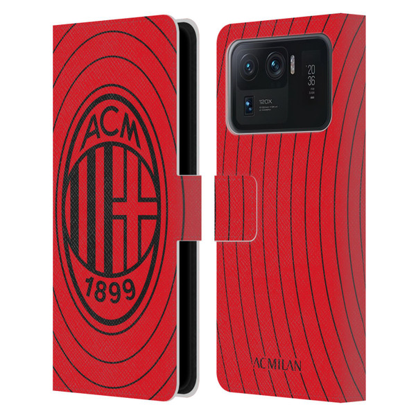 AC Milan Art Red And Black Leather Book Wallet Case Cover For Xiaomi Mi 11 Ultra
