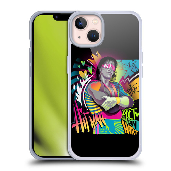WWE Bret Hart Neon Art Soft Gel Case for Apple iPhone 13