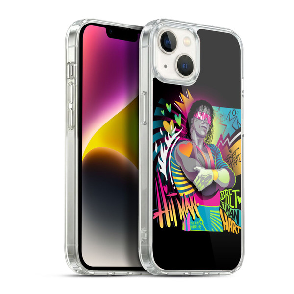 WWE Bret Hart Neon Art Soft Gel Case for Apple iPhone 14 Plus & MagSafe