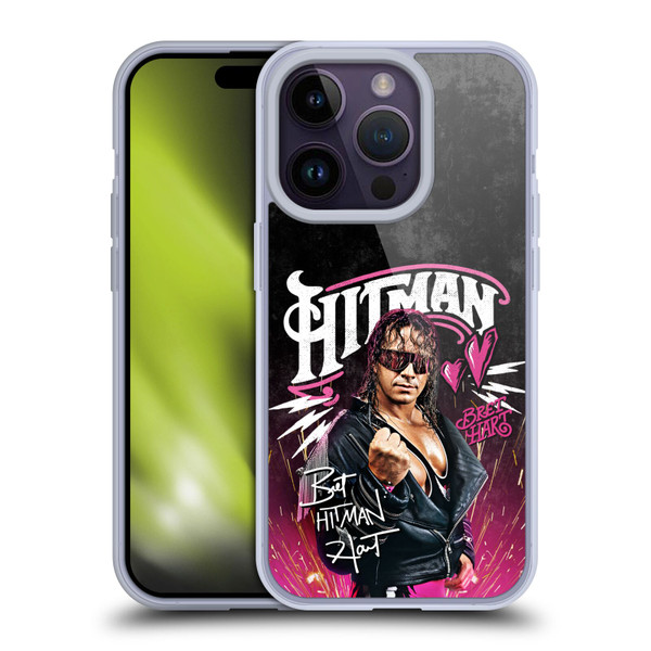 WWE Bret Hart Hitman Graphics Soft Gel Case for Apple iPhone 14 Pro