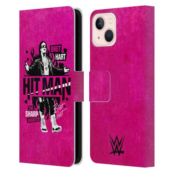 WWE Bret Hart Hitman Leather Book Wallet Case Cover For Apple iPhone 13