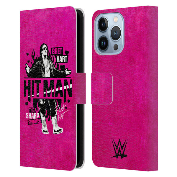 WWE Bret Hart Hitman Leather Book Wallet Case Cover For Apple iPhone 13 Pro