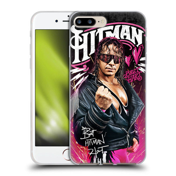 WWE Bret Hart Hitman Graphics Soft Gel Case for Apple iPhone 7 Plus / iPhone 8 Plus
