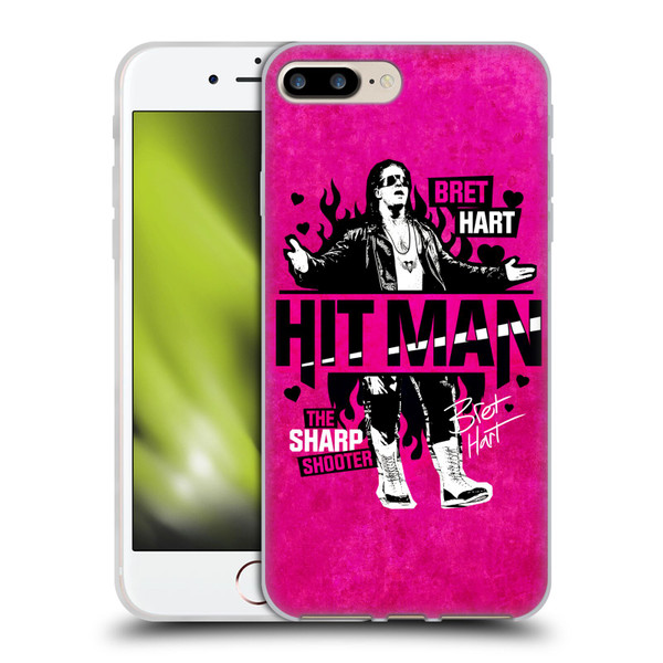 WWE Bret Hart Hitman Soft Gel Case for Apple iPhone 7 Plus / iPhone 8 Plus