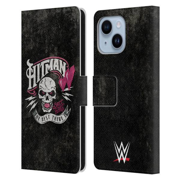 WWE Bret Hart Hitman Logo Leather Book Wallet Case Cover For Apple iPhone 14 Plus