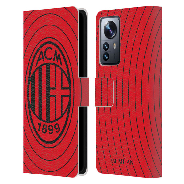 AC Milan Art Red And Black Leather Book Wallet Case Cover For Xiaomi 12 Pro