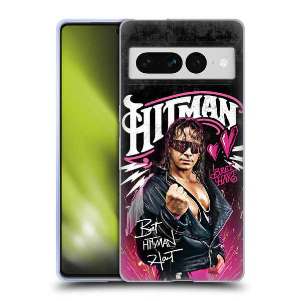 WWE Bret Hart Hitman Graphics Soft Gel Case for Google Pixel 7 Pro