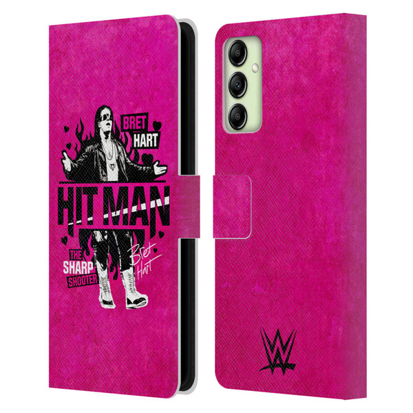 WWE Bret Hart Hitman Leather Book Wallet Case Cover For Samsung Galaxy A14 5G