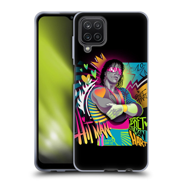 WWE Bret Hart Neon Art Soft Gel Case for Samsung Galaxy A12 (2020)
