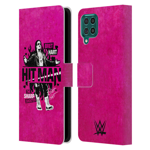 WWE Bret Hart Hitman Leather Book Wallet Case Cover For Samsung Galaxy F62 (2021)