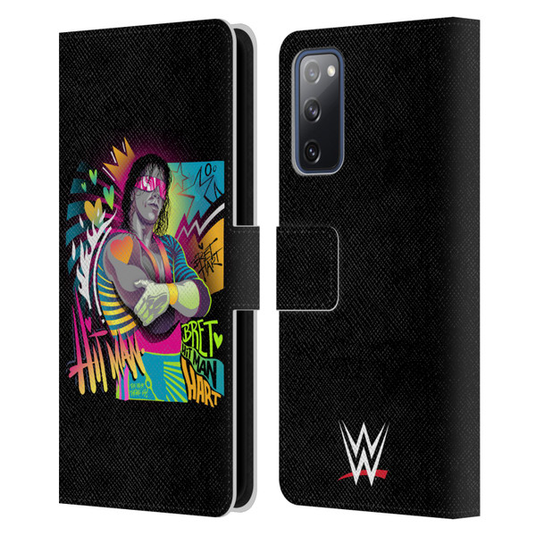 WWE Bret Hart Neon Art Leather Book Wallet Case Cover For Samsung Galaxy S20 FE / 5G