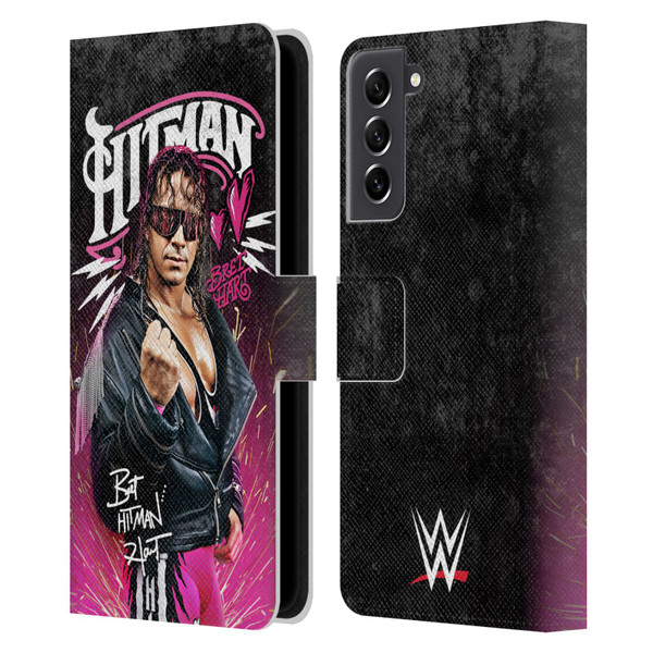 WWE Bret Hart Hitman Graphics Leather Book Wallet Case Cover For Samsung Galaxy S21 FE 5G