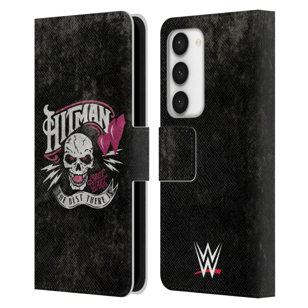 WWE Bret Hart Hitman Logo Leather Book Wallet Case Cover For Samsung Galaxy S23 5G