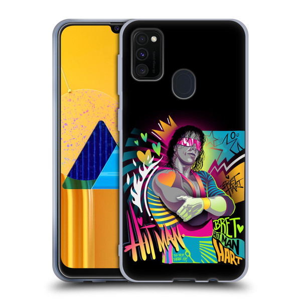 WWE Bret Hart Neon Art Soft Gel Case for Samsung Galaxy M30s (2019)/M21 (2020)