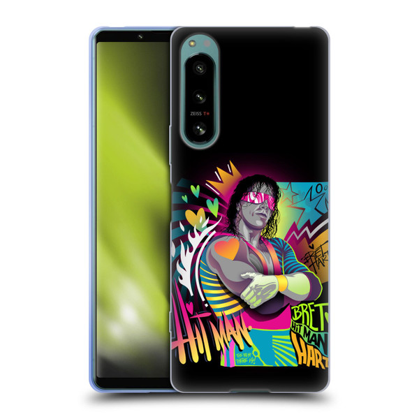 WWE Bret Hart Neon Art Soft Gel Case for Sony Xperia 5 IV