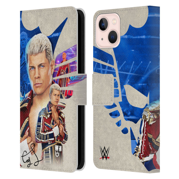 WWE Cody Rhodes Superstar Graphics Leather Book Wallet Case Cover For Apple iPhone 13