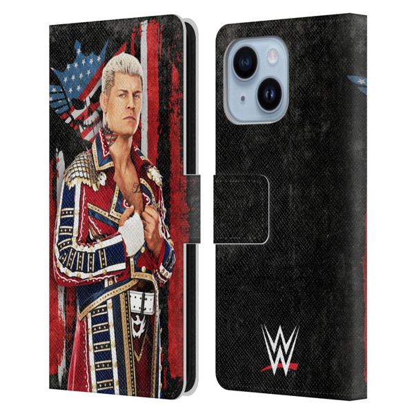 WWE Cody Rhodes Superstar Flag Leather Book Wallet Case Cover For Apple iPhone 14 Plus