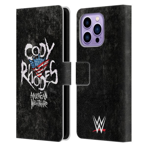 WWE Cody Rhodes Distressed Name Leather Book Wallet Case Cover For Apple iPhone 14 Pro Max