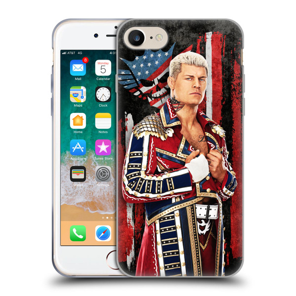 WWE Cody Rhodes American Nightmare Flag Soft Gel Case for Apple iPhone 7 / 8 / SE 2020 & 2022