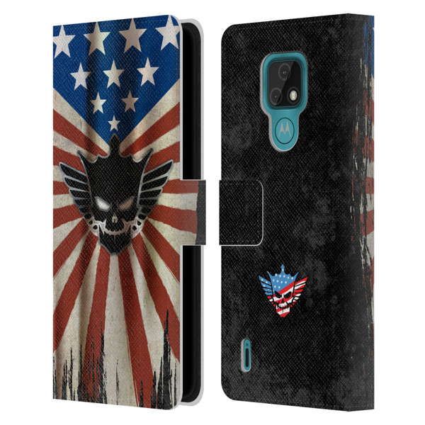 WWE Cody Rhodes Distressed Flag Leather Book Wallet Case Cover For Motorola Moto E7