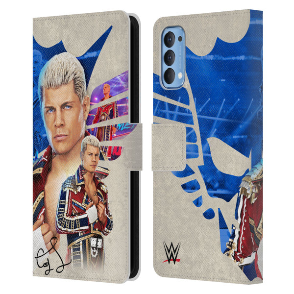 WWE Cody Rhodes Superstar Graphics Leather Book Wallet Case Cover For OPPO Reno 4 5G