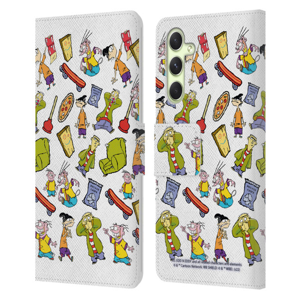 Ed, Edd, n Eddy Graphics Icons Leather Book Wallet Case Cover For Samsung Galaxy A54 5G