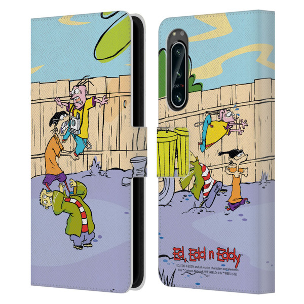 Ed, Edd, n Eddy Graphics Characters Leather Book Wallet Case Cover For Sony Xperia 5 IV