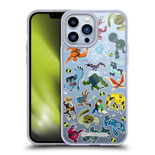 Ben 10: Ultimate Alien Graphics Alien Pattern Soft Gel Case for Apple iPhone 13 Pro Max & MagSafe