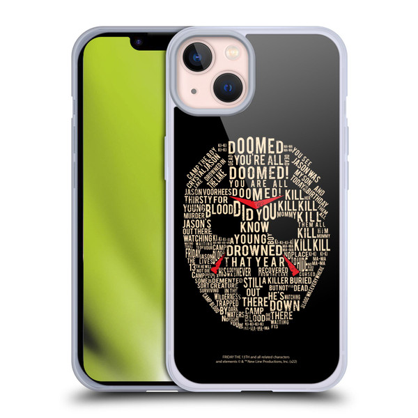 Friday the 13th 1980 Graphics Typography Soft Gel Case for Apple iPhone 13