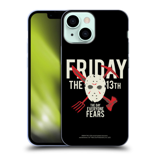 Friday the 13th 1980 Graphics The Day Everyone Fears Soft Gel Case for Apple iPhone 13 Mini