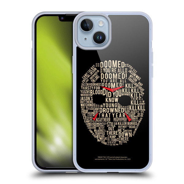 Friday the 13th 1980 Graphics Typography Soft Gel Case for Apple iPhone 14 Plus