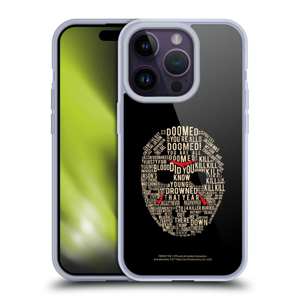 Friday the 13th 1980 Graphics Typography Soft Gel Case for Apple iPhone 14 Pro