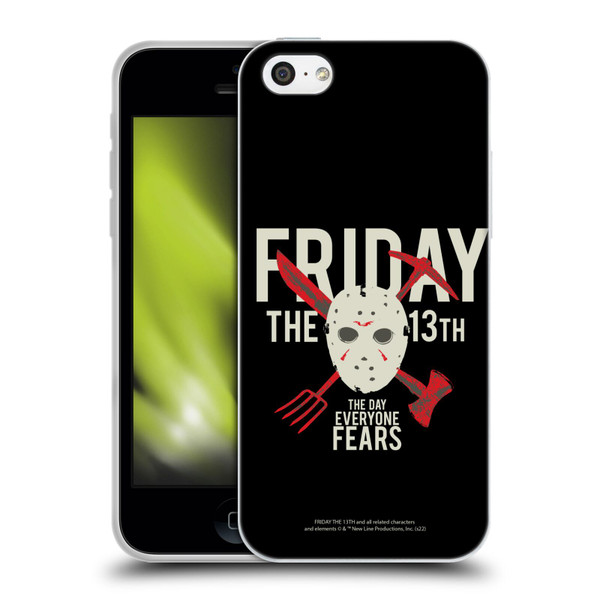 Friday the 13th 1980 Graphics The Day Everyone Fears Soft Gel Case for Apple iPhone 5c