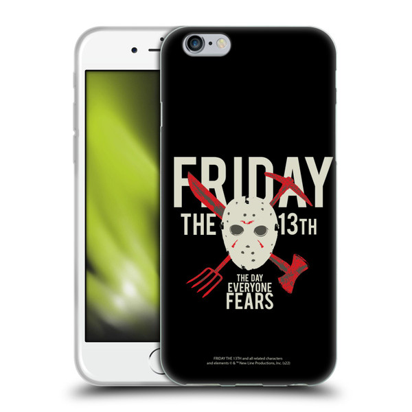 Friday the 13th 1980 Graphics The Day Everyone Fears Soft Gel Case for Apple iPhone 6 / iPhone 6s