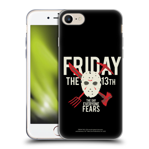 Friday the 13th 1980 Graphics The Day Everyone Fears Soft Gel Case for Apple iPhone 7 / 8 / SE 2020 & 2022